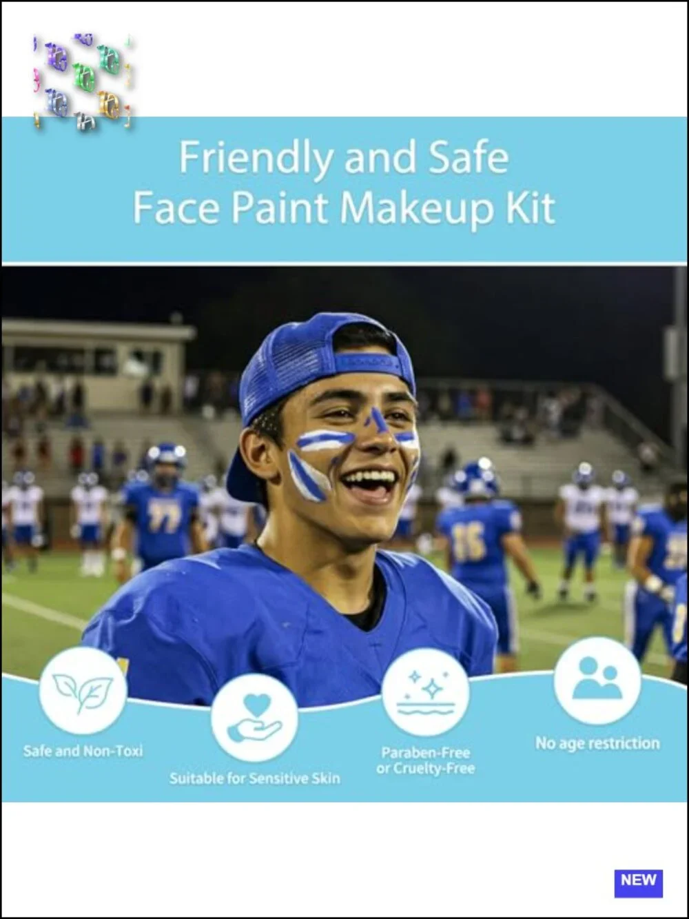 42 Color Face Painting Kit for Kids with Stencils, Brushes, Sponges